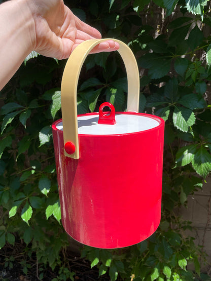 retro red pastic ice bucket