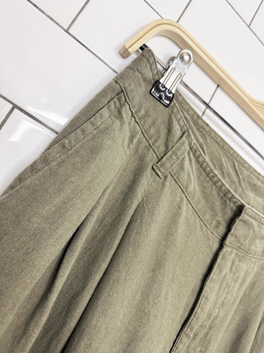 gap 365 linen-blend pleated wide leg pants