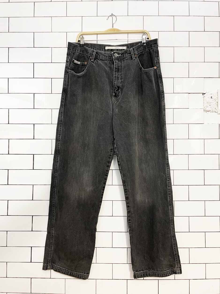 y2k exco baggy distressed bulldog jeans