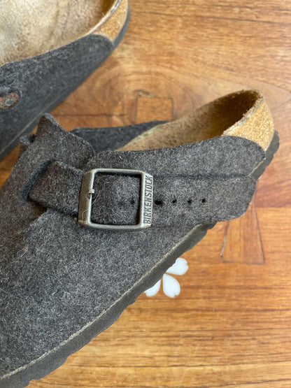 birkenstock boston felt wool clogs