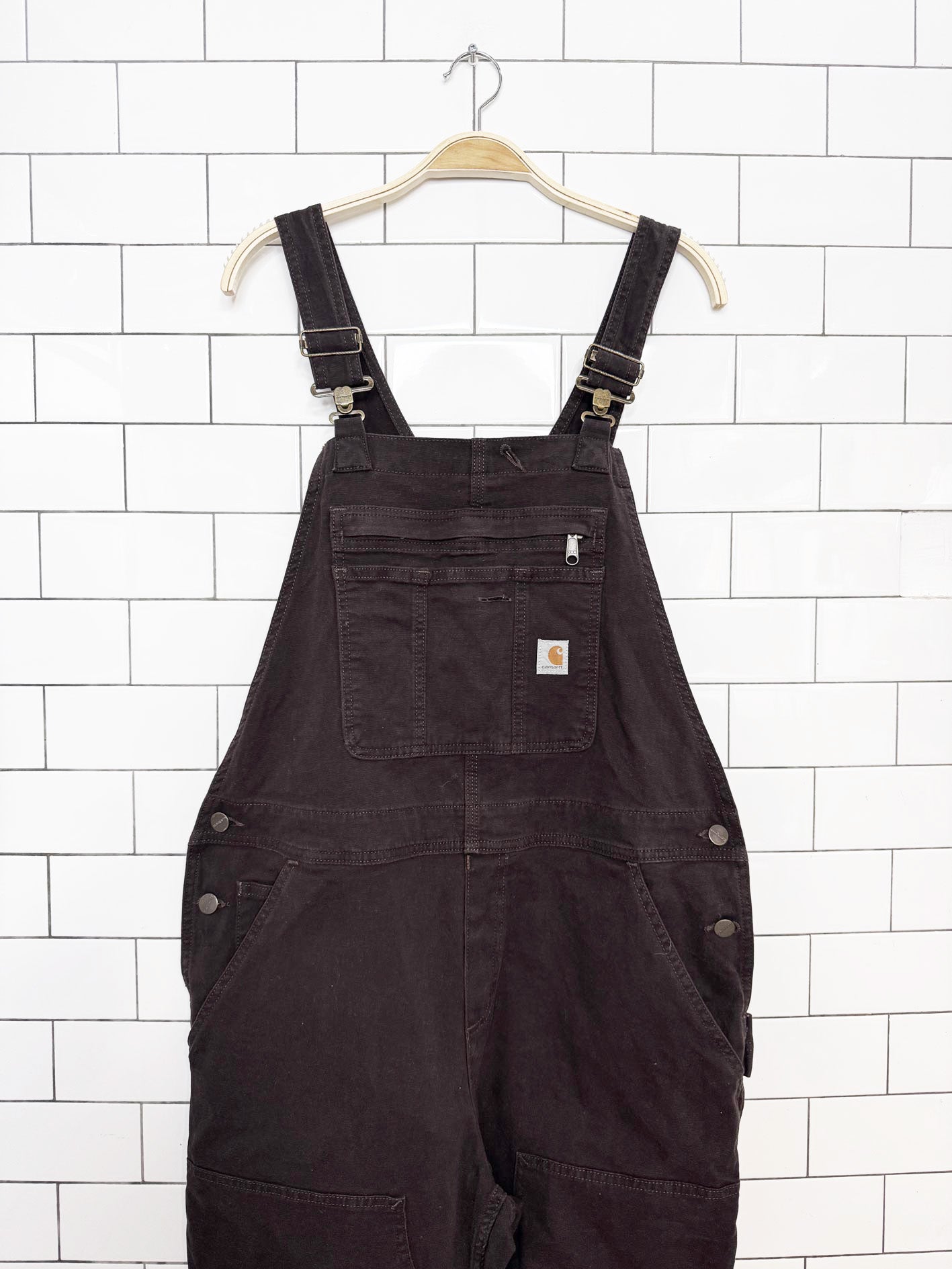 carhartt loose-fit double knee twill overalls