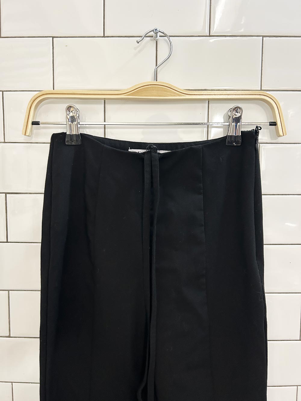 zara wrap around tie waist split leg flared pant - good market thrift store