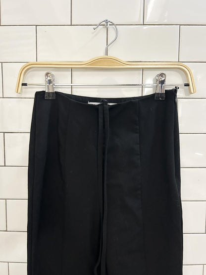 zara wrap around tie waist split leg flared pant - good market thrift store