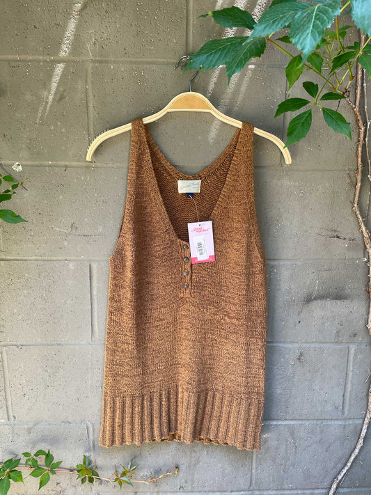universal threads 1/2 button knit tank
