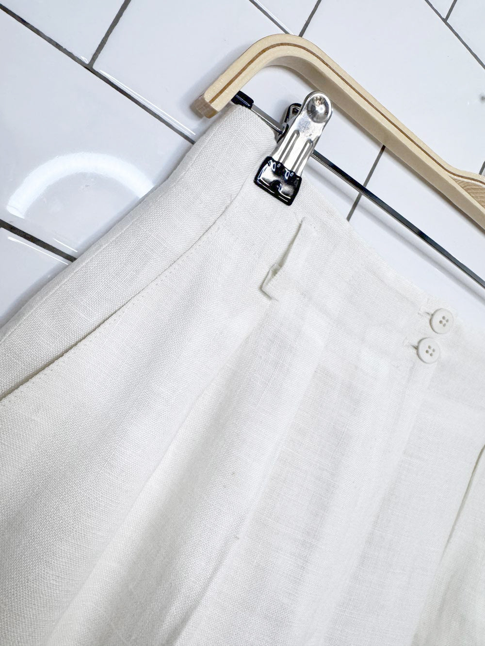 vintage 90s charter club 100% linen pleated trouser shorts | made in USA