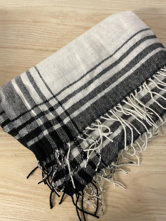 uniqlo wool-blend throw blanket stripe