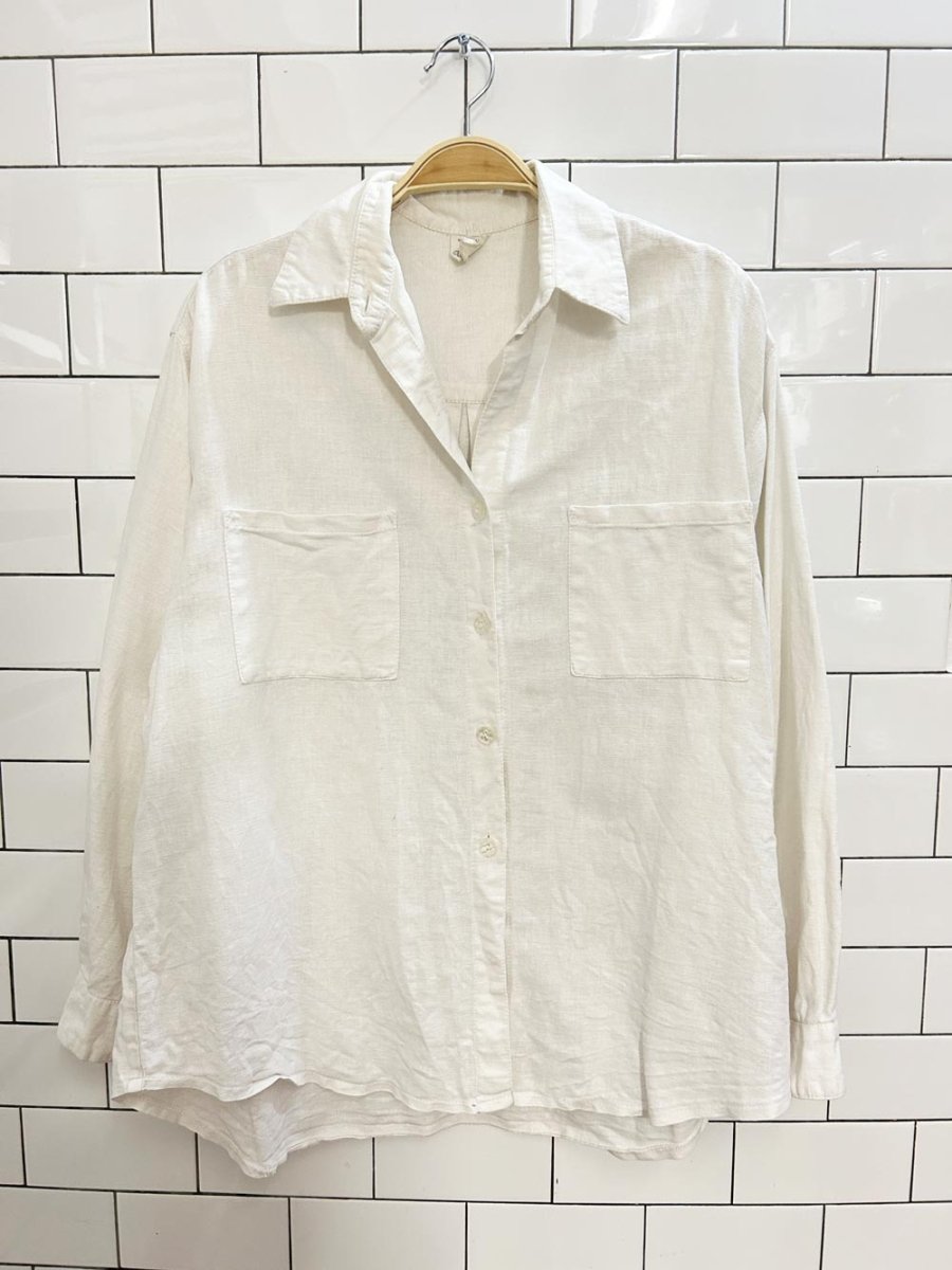vintage wespri oversized linen shirt - good market thrift store