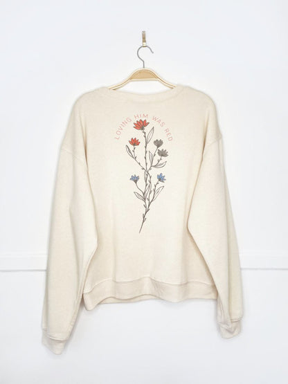 taylor swift loving him was red cozy sweatshirt - good market thrift store