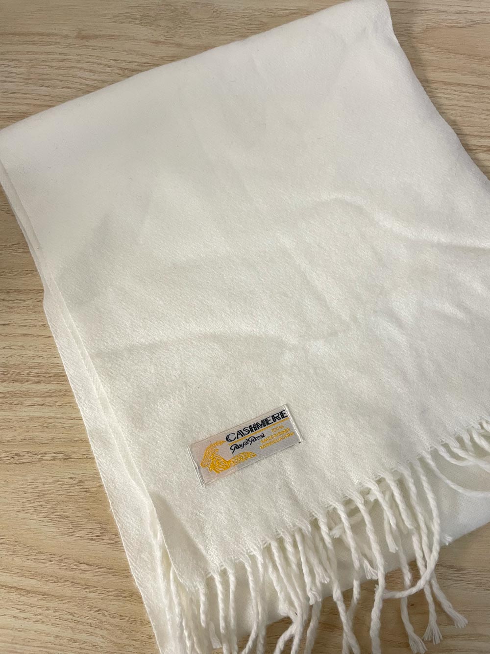 vintage white cashmere scarf