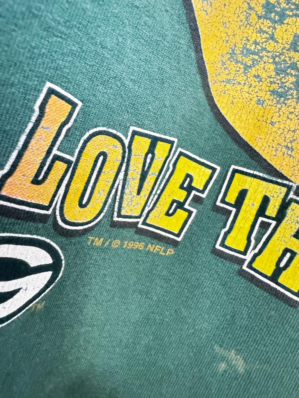vintage 90s green bay packers distressed smiley t-shirt dress | made in USA