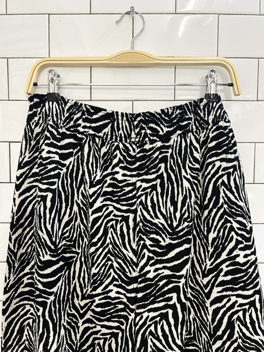 zebra print crinkle wide leg flowy pant - good market thrift store