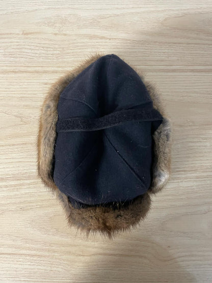 vintage crown cap wool + fur trapper hat
