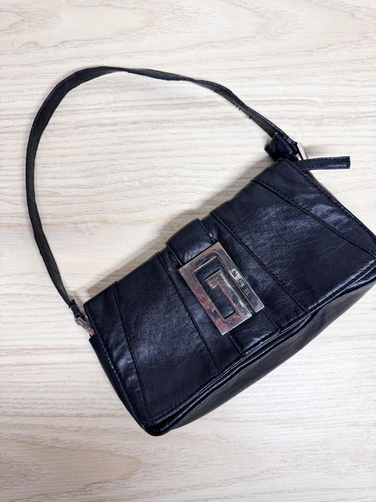 y2k zeca faux leather big buckle mini shoulder bag