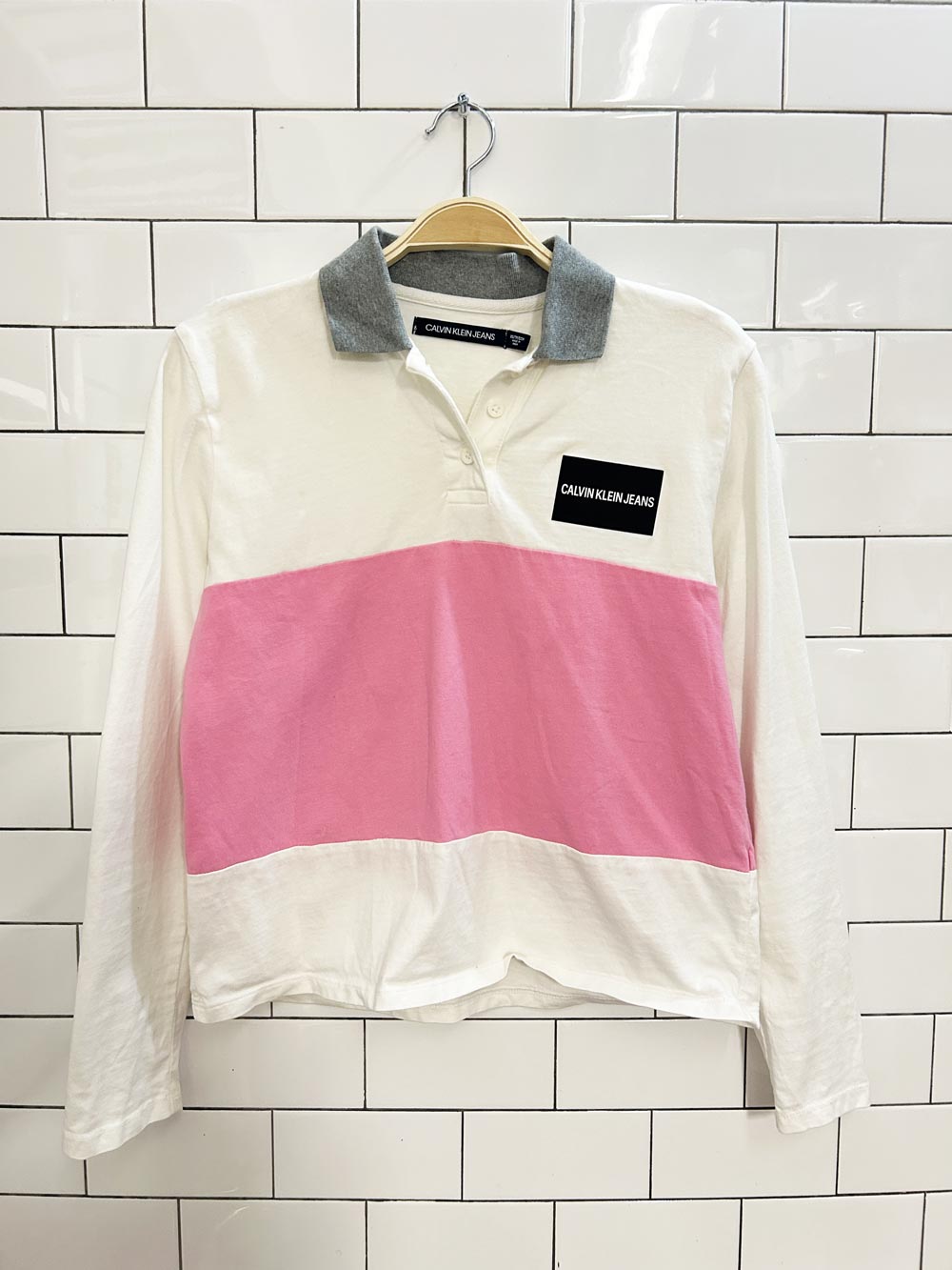 calvin klein jeans oversized polo shirt - good market thrift store