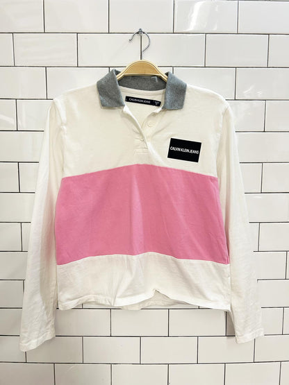 calvin klein jeans oversized polo shirt - good market thrift store