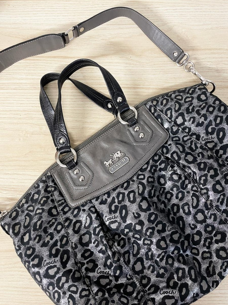vintage 00s coach metallic animal print madison satchel - good market thrift store