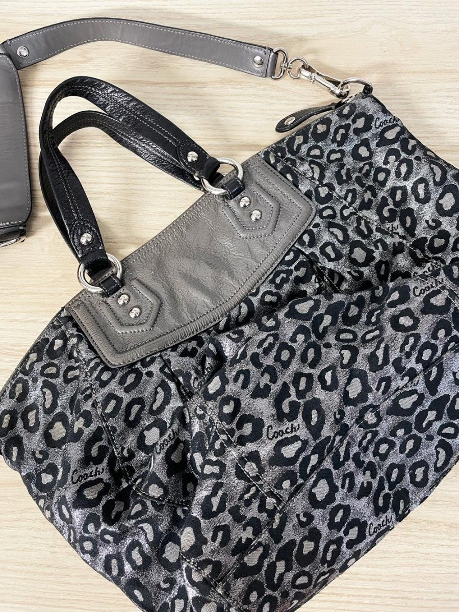 vintage 00s coach metallic animal print madison satchel - good market thrift store