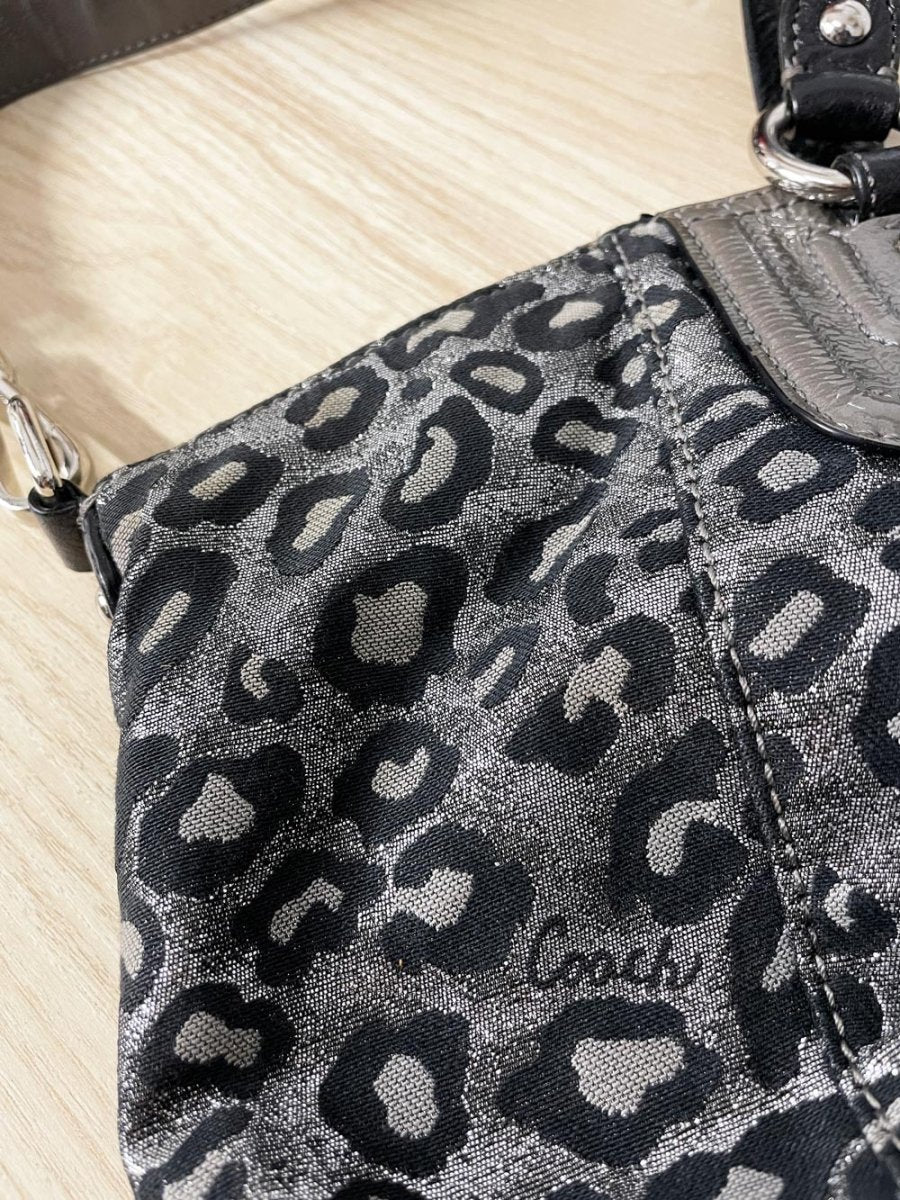 vintage 00s coach metallic animal print madison satchel - good market thrift store