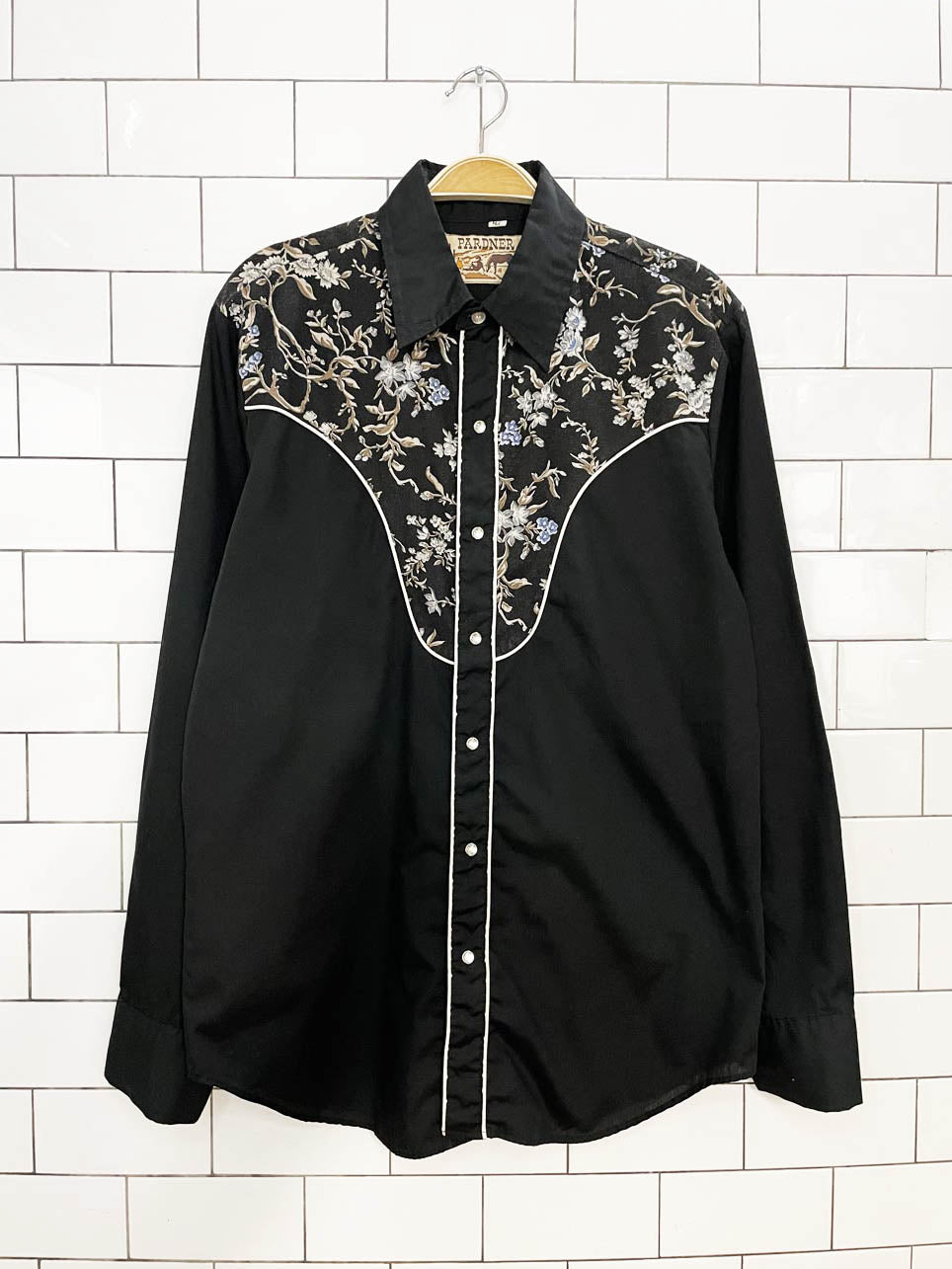 vintage pardner western pearl snap button shirt