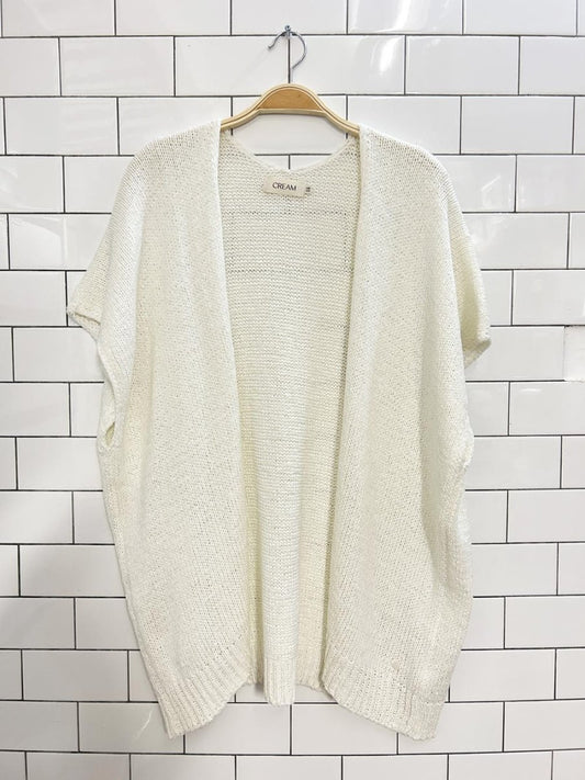 cream loose knit shrug cardigan - good market thrift store