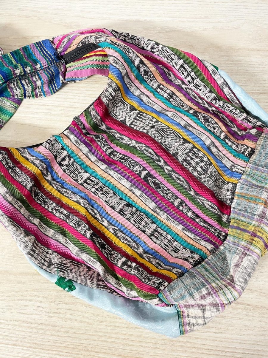 boho embroidered woven crossbody sling bag - good market thrift store