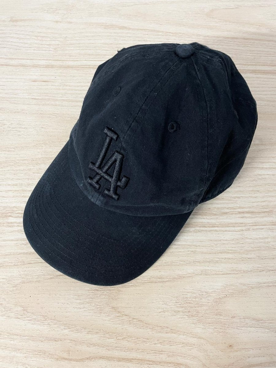47 brand LA dodgers all black minimal hat - good market thrift store