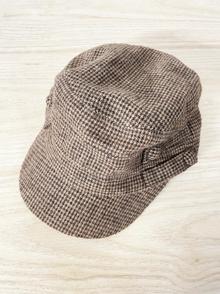 y2k gap wool - blend houndstooth conductors hat - good market thrift store