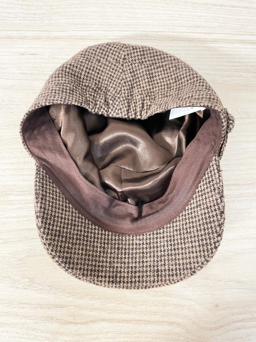 y2k gap wool - blend houndstooth conductors hat - good market thrift store