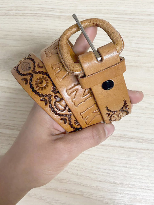 vintage frank tooled all-leather belt