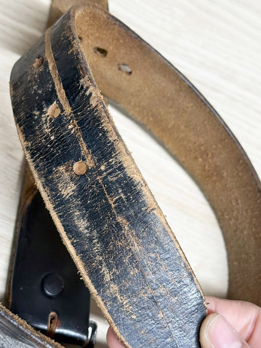 vintage eagle buckle tooled leather belt