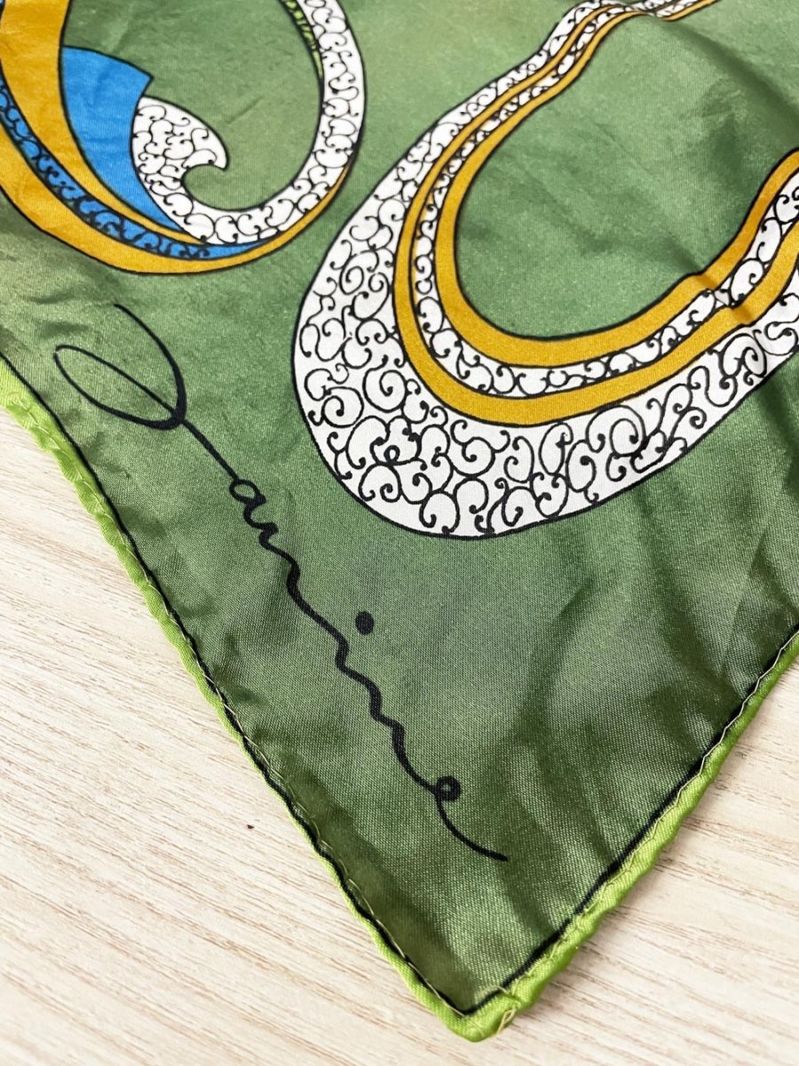 vintage janine foulard retro satin scarf | hand - rolled edge - good market thrift store