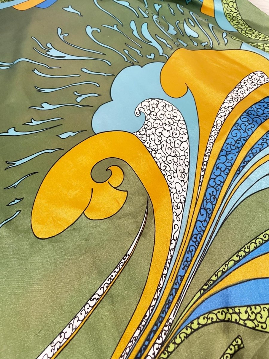 vintage janine foulard retro satin scarf | hand - rolled edge - good market thrift store