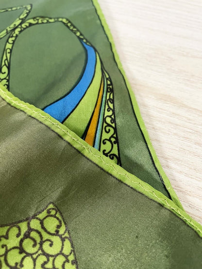 vintage janine foulard retro satin scarf | hand - rolled edge - good market thrift store