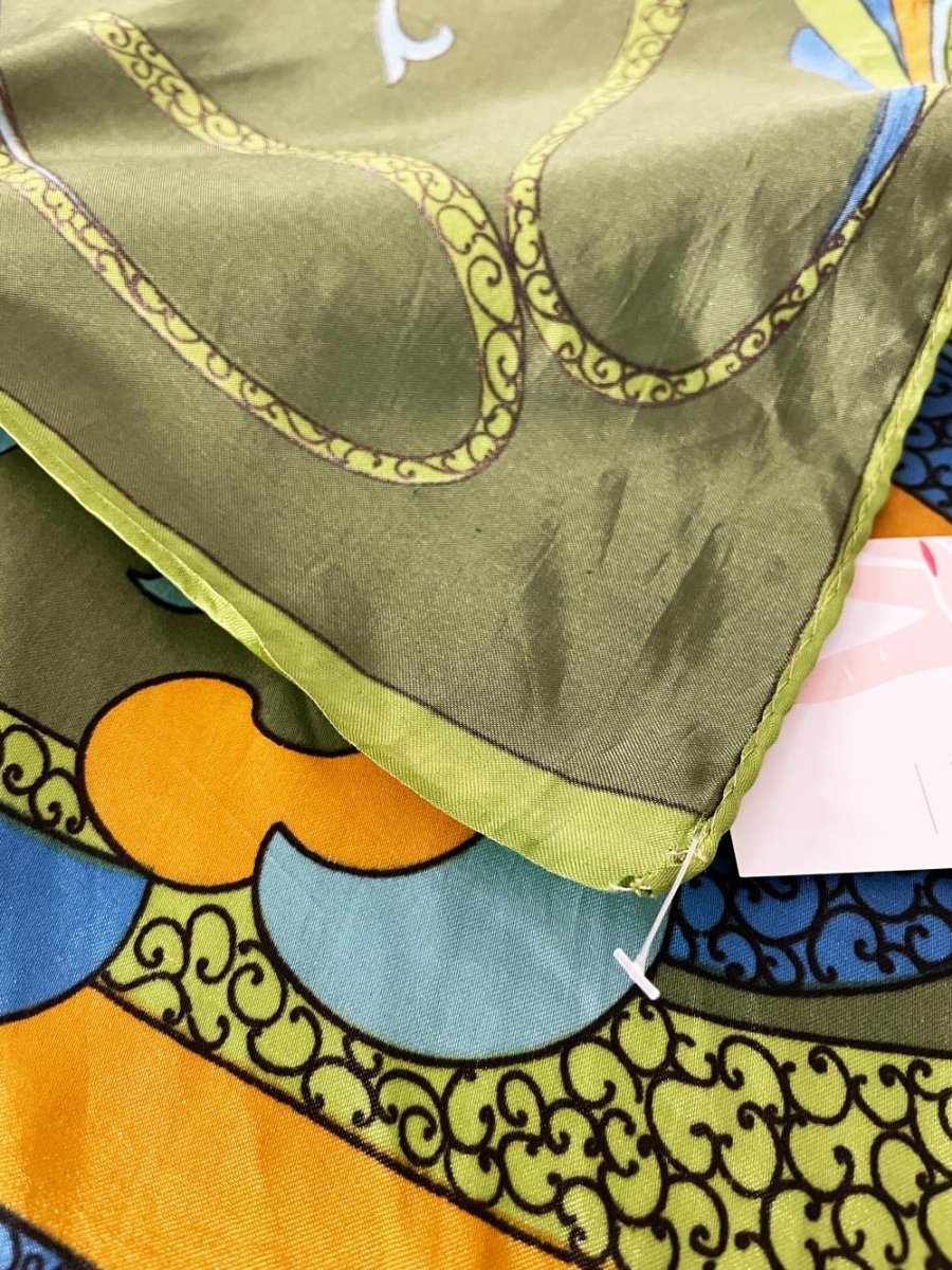 vintage janine foulard retro satin scarf | hand - rolled edge - good market thrift store