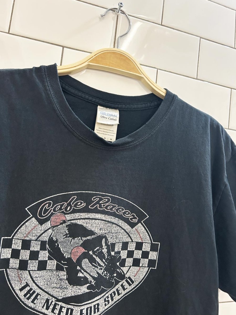 vintage 00s cafe moto racer graphic tee - good market thrift store
