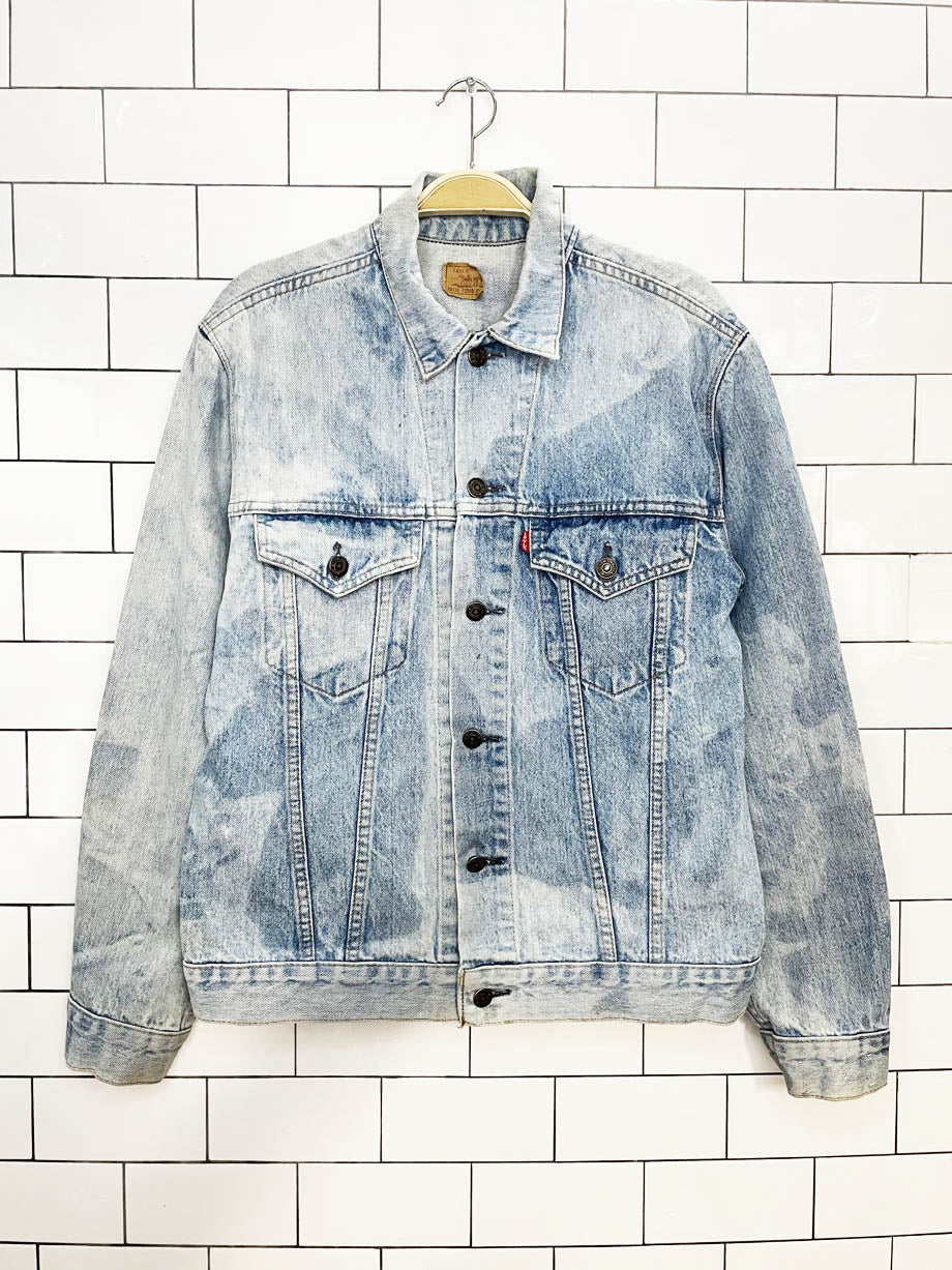 vintage 80s levi's 75505 marble wash trucker jacket