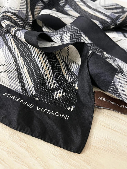 adrienne vittadini 100% silk plaid scarf - good market thrift store