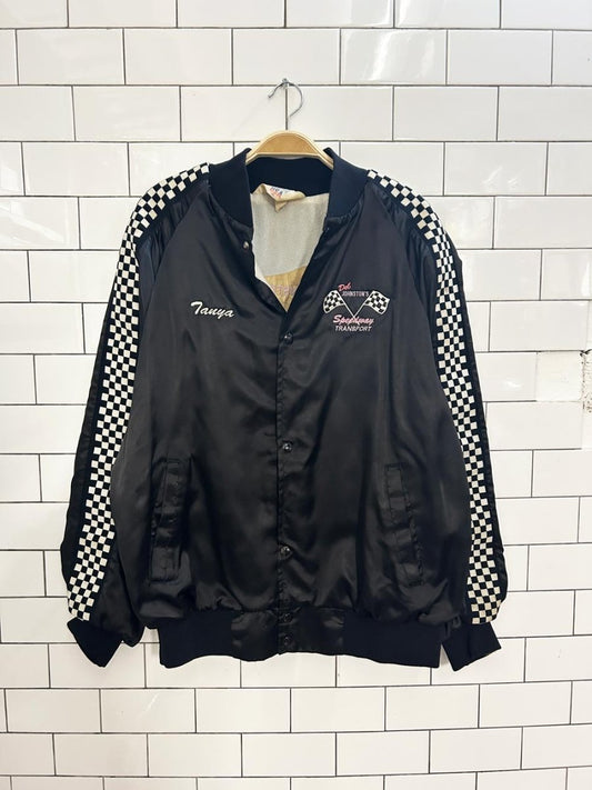 vintage 70s del johnstons speedway satin jacket - good market thrift store
