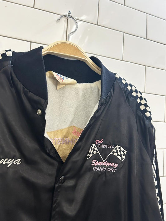 vintage 70s del johnstons speedway satin jacket - good market thrift store