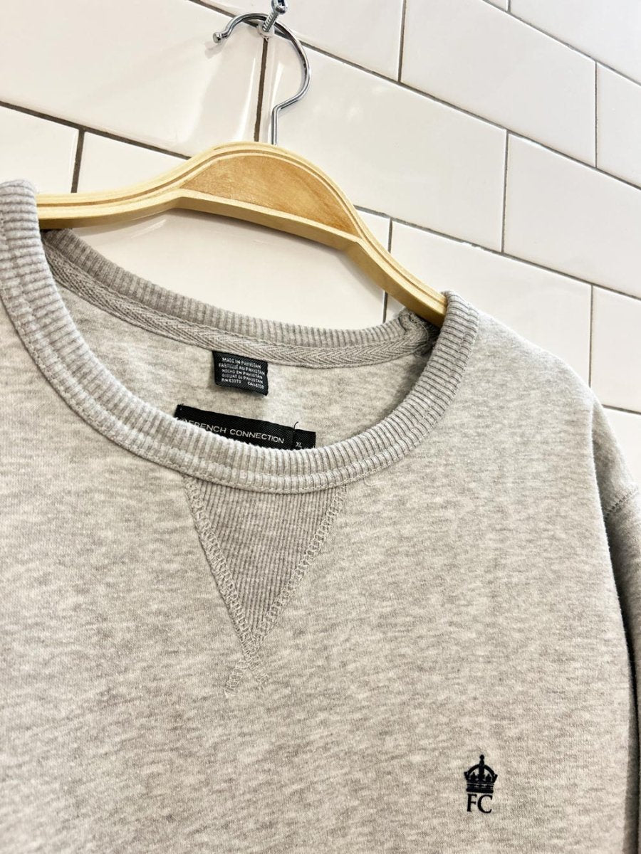 french connection oversized minimal fleece crew - good market thrift store