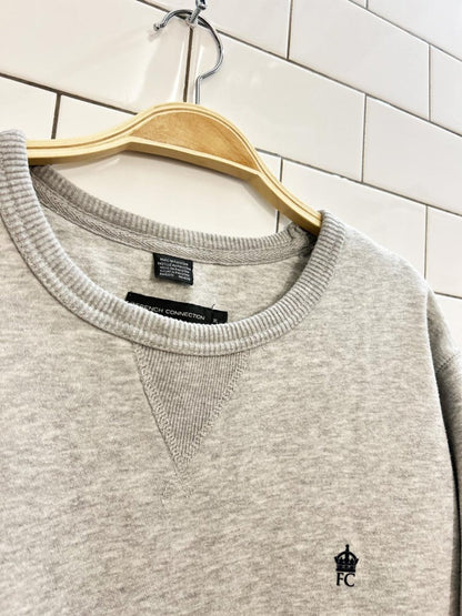 french connection oversized minimal fleece crew - good market thrift store