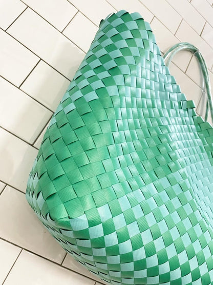 woven basket beach tote - good market thrift store