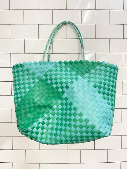 woven basket beach tote - good market thrift store