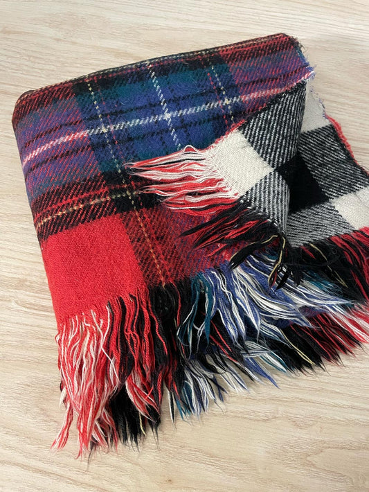 plaid / check reversible blanket scarf