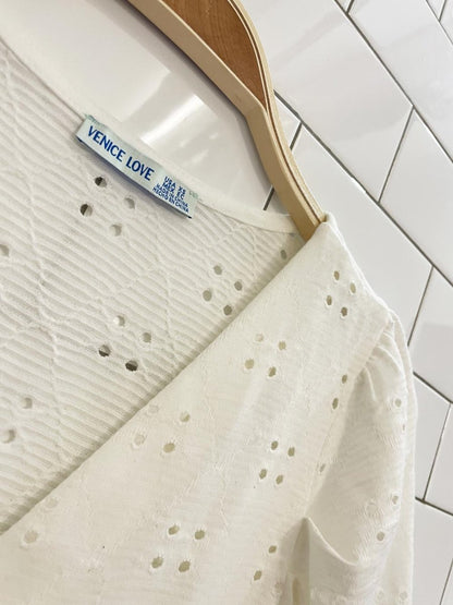 nwt venice love eyelet short sleeve blouse - good market thrift store