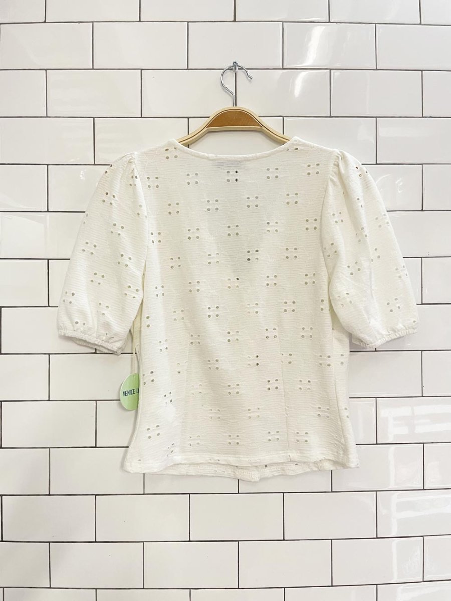 nwt venice love eyelet short sleeve blouse - good market thrift store