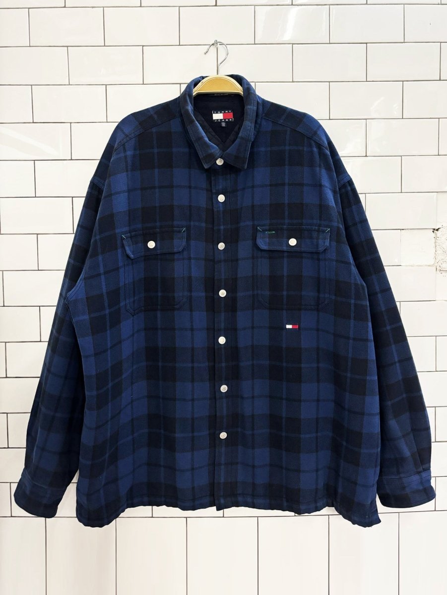 vintage 00s tommy hilifiger plaid flannel shirt jacket - good market thrift store