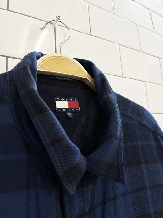 vintage 00s tommy hilifiger plaid flannel shirt jacket - good market thrift store