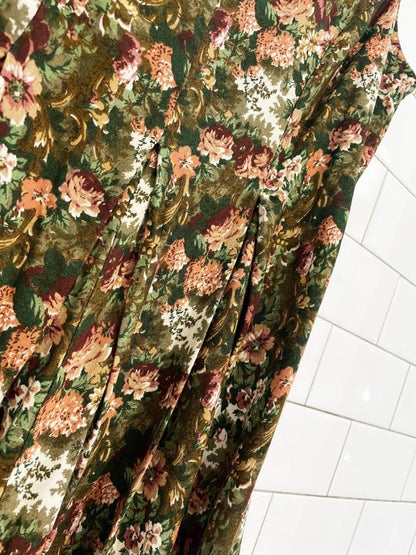 vintage 90s all that jazz floral wide leg jumpsuit | made in USA - good market thrift store