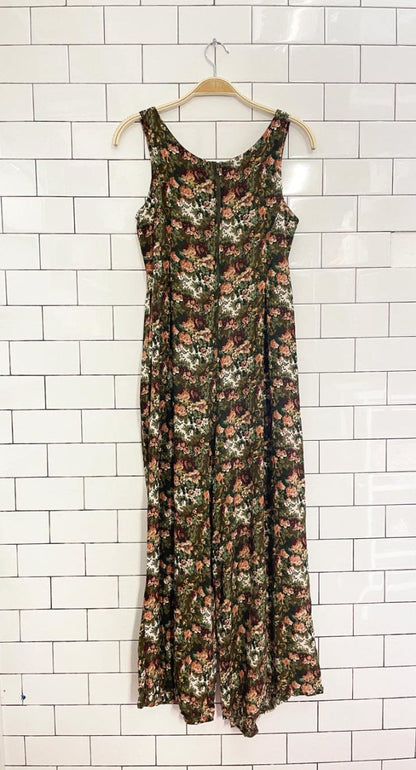 vintage 90s all that jazz floral wide leg jumpsuit | made in USA - good market thrift store